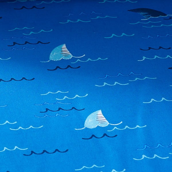 Mėlynos spalvos viengulė vaikų patalynė su guma 90x190 cm Jawsome Shark – Catherine Lansfield-image-2