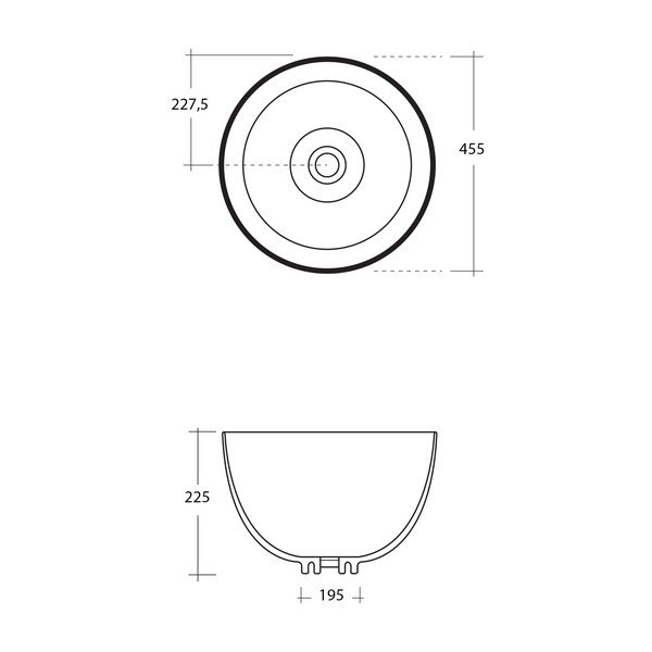 Iš keramikos apvalios formos praustuvas baltos spalvos ø 45,5 cm Dome – Sapho-image-3