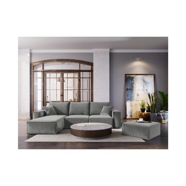 Cosmopolitan Design Florida Grey Pouffe, 65 x 65 cm-image-3