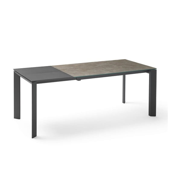 Rudai juodas sulankstomas valgomojo stalas "Lisa", ilgis 140/200 cm