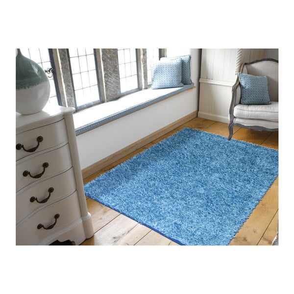 Mėlynas kilimas Webtappeti Shaggy, 60 x 100 cm