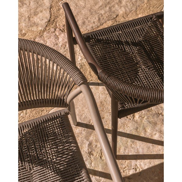 Taupe spalvos sodo kėdė rotangas Livadia – Kave Home-image-2