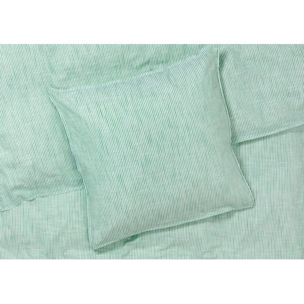 Dvigulė/itin ilga patalynė baltos spalvos/žalios spalvos iš organiškos medvilnės 200x220 cm Monochrome Lines – JUNA-image-1