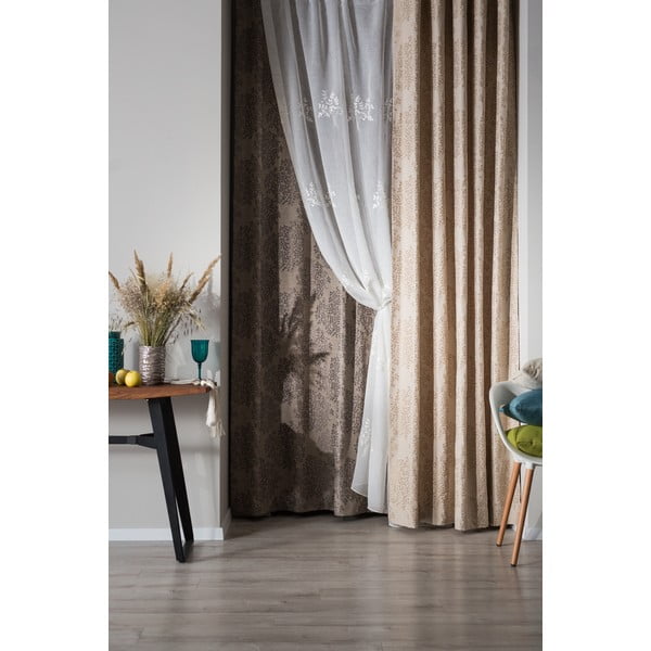 Užuolaida pilkos spalvos/rudos spalvos 140x245 cm Kansai – Mendola Fabrics-image-4