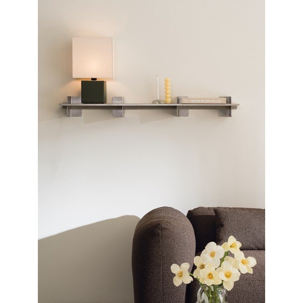 Sidabrinės spalvos iš metalo sieninė lentyna 120 cm Tivo – noo.ma-image-1