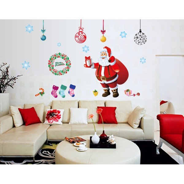 Kalėdų lipdukai Ambiance Santa, kamuoliai ir medis-image-1