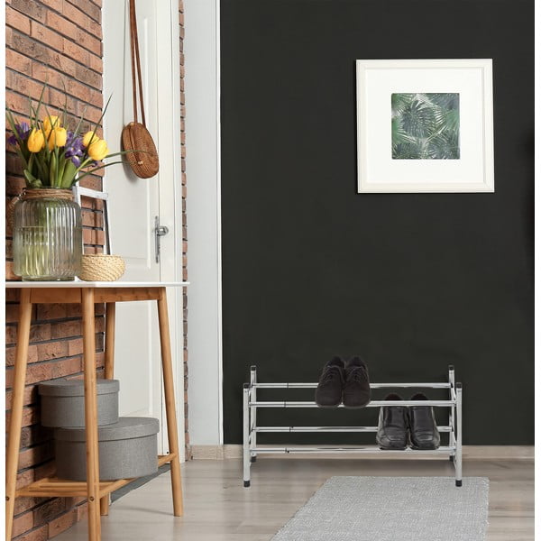 Iš metalo teleskopinė batų lentyna sidabrinės spalvos – Premier Housewares-image-1