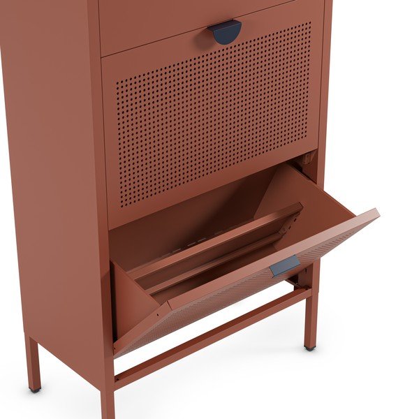 Terakotos spalvos iš metalo spintelė batams 60x110x30 cm Sayla – Marckeric-image-2