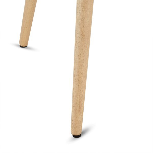 Baltas kavos staliukas su buko medienos kojomis Furnhouse Opus, Ø 50 cm-image-1