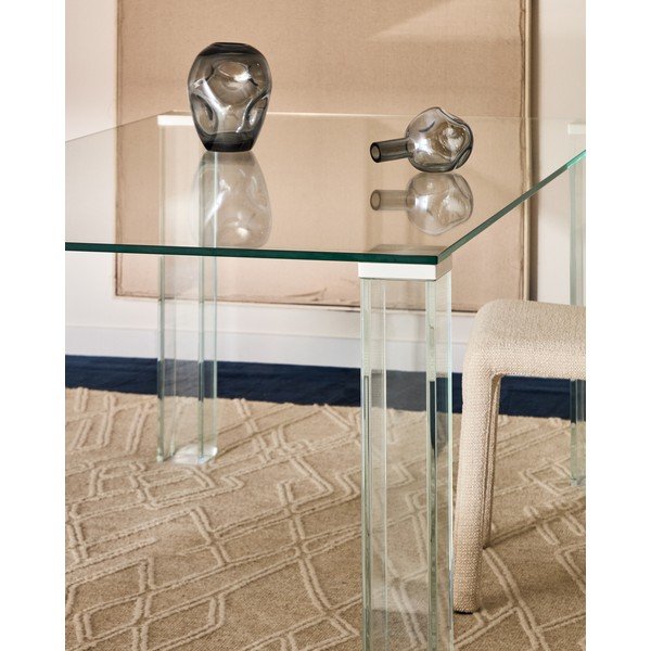 Iš stiklo valgomojo stalas 90x160 cm Adularia – Kave Home-image-3