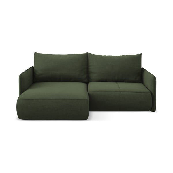 Žalios spalvos sulankstoma/su sandėliavimo vieta kampinė sofa (su kairiuoju kampu) Nanea – Makamii