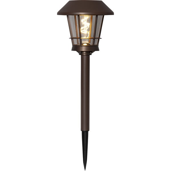 Ruda lauko saulės energija veikianti LED lempa Star Trading Fergus, aukštis 35 cm