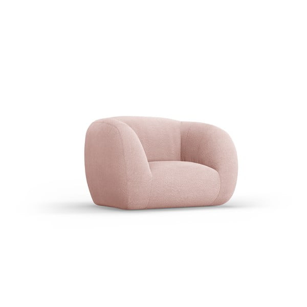 Krėslas iš boucle šviesiai rožinės spalvos Essen – Cosmopolitan Design