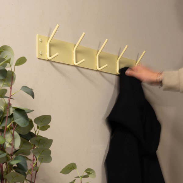Šviesiai geltonos spalvos iš plieno sieninė lentyna 70 cm Fusion – Spinder Design-image-4