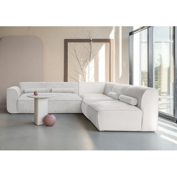 Kampinė sofa kreminės spalvos (su dešiniuoju kampu) Flex Felix – Miuform-image-1
