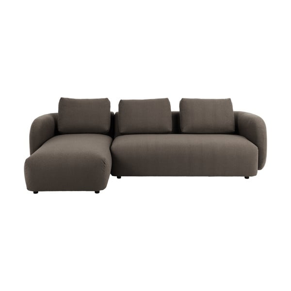 Kampinė sofa iš boucle pilkos spalvos/rudos spalvos (su kairiuoju kampu) Imola – Bonami Selection