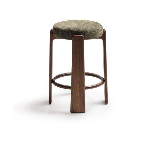 Žalios spalvos/tamsios natūralios spalvos iš uosio masyvo baro taburetė (sėdynės aukštis 75 cm) Granite – Kave Home-image-2