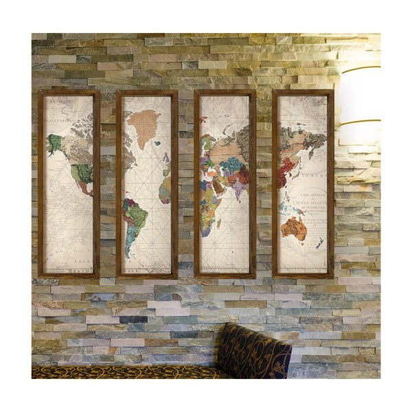 Dekoratyvinis kelių dalių paveikslas Pasaulis, 19 x 70 cm