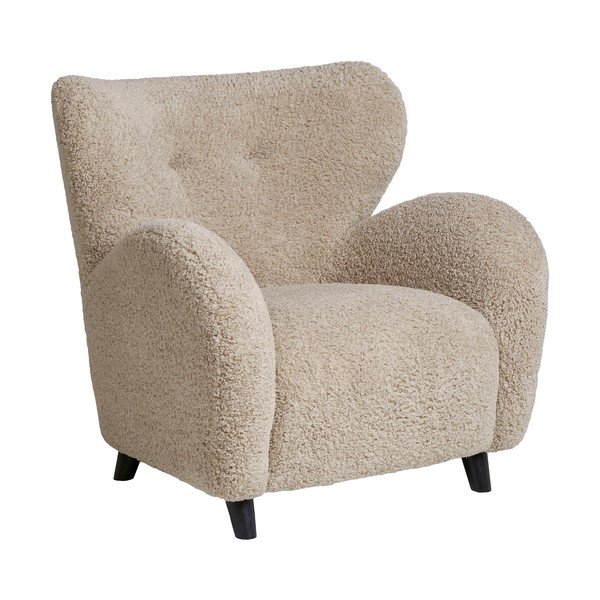 Iš boucle krėslas smėlio spalvos Carlino – House Nordic