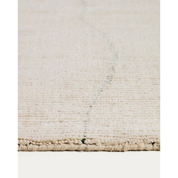 Rankų darbo kreminės spalvos iš medvilnės mišinio kilimas 230x160 cm Lisdan – Kave Home-image-3