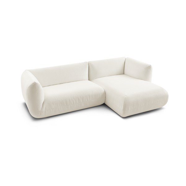Balta velvetinė kampinė sofa (dešinysis kampas) Lecomte - Bobochic Paris-image-3