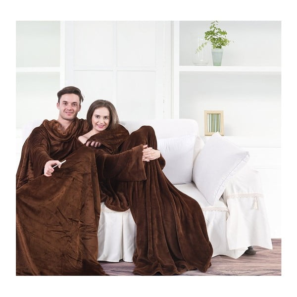 Ruda mikropluošto TV antklodė DecoKing Lazy, 180 x 150 cm-image-2