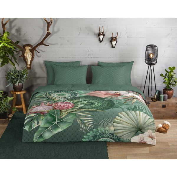 Žalia flanelinė patalynė viengulė lovai 140x200 cm - HIP-image-1