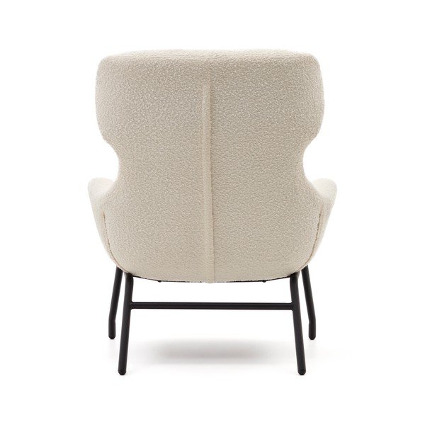 Krėslas kreminės spalvos iš boucle Belina – Kave Home-image-3