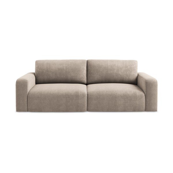 Smėlio spalvos sulankstoma/su sandėliavimo vieta sofa iš šenilinio audinio 252 cm Kona – Makamii