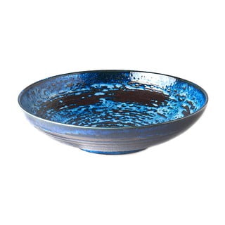 Mėlynas keraminis serviravimo indas MIJ Copper Swirl, ø 28 cm