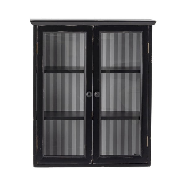 Juodos spalvos iš kėnio masyvo pakabinama vitrina 51,5x66,5x22,5 cm Hazem – Bloomingville