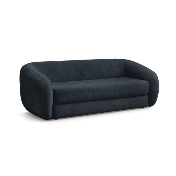 Tamsiai mėlynos spalvos sulankstoma sofa iš šenilinio audinio 228 cm Neyo – Bobochic Paris-image-2
