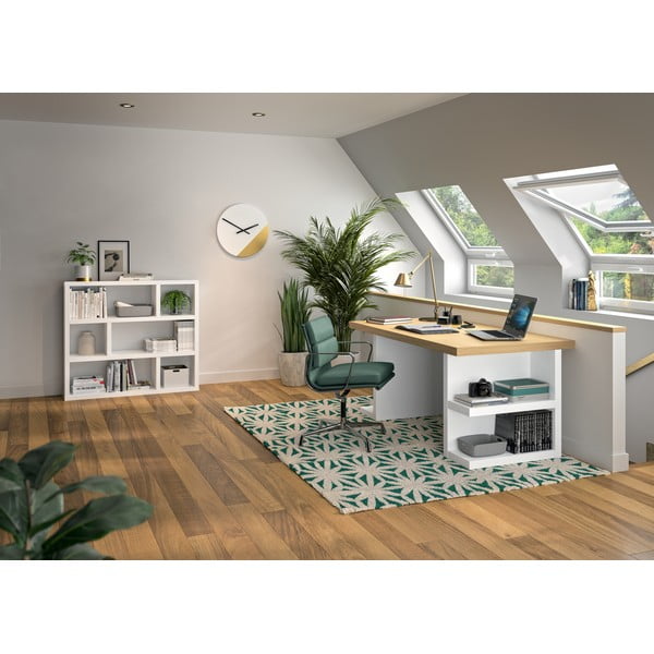 Knygų spinta  baltos spalvos 120x105 cm Dublin – TemaHome-image-1