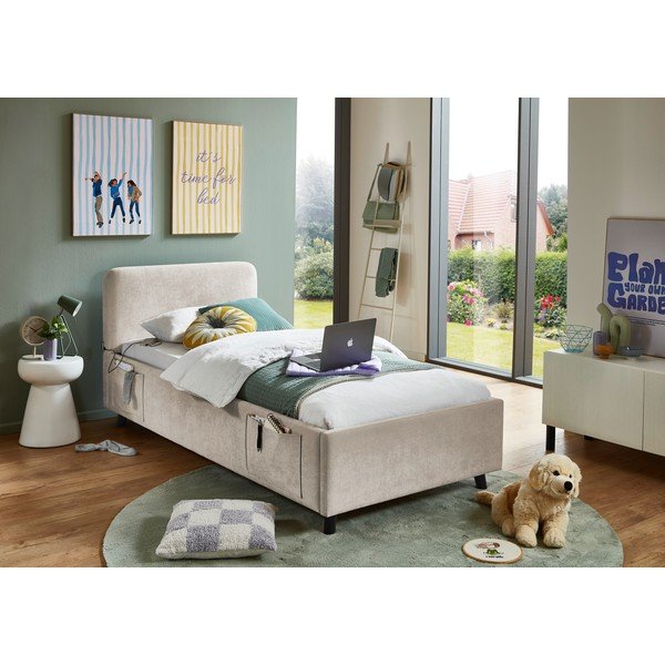 Smėlio spalvos vaikiška lova be grotelių 90x200 cm Cosy – Meise Möbel-image-1
