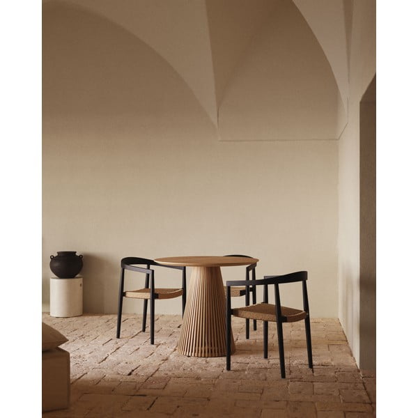 Juodos spalvos medžio masyvo sodo kėdės 4 vnt. Ydalia – Kave Home-image-4