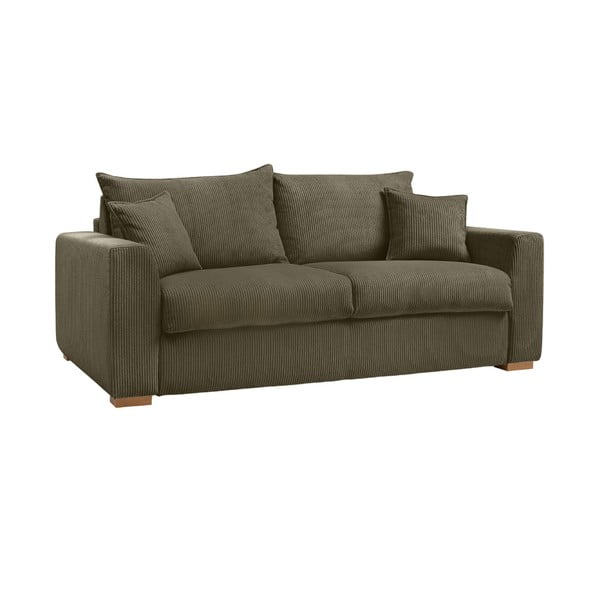 Iš kordinio velveto sulankstoma sofa žalios spalvos/rudos spalvos 225 cm Augustin – Bobochic Paris-image-3