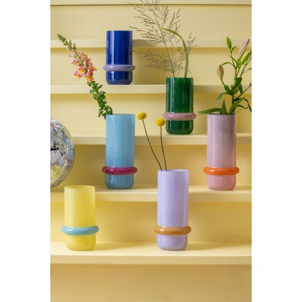 Šviesiai mėlynos spalvos iš stiklo  vaza (aukštis 28 cm) Animado Anillo – PT LIVING-image-1