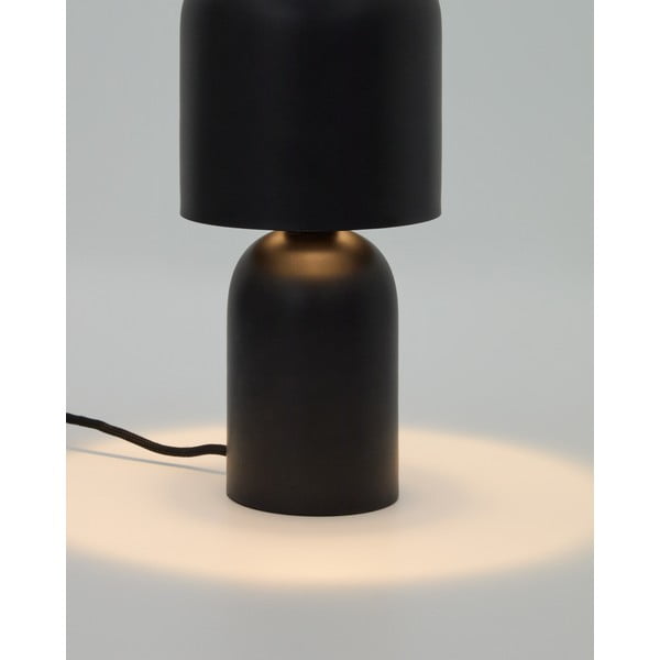 Juodos spalvos stalinis šviestuvas (aukštis 28 cm) su metaliniu gaubtu Monze – Kave Home-image-2
