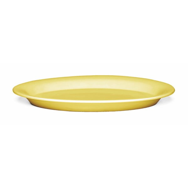 Geltonos spalvos ovali akmens masės lėkštė Kähler Design Ursula, 33 x 22 cm