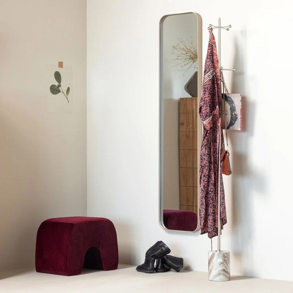 Bordo spalvos pufas iš velveto Lucen – WOOOD-image-2