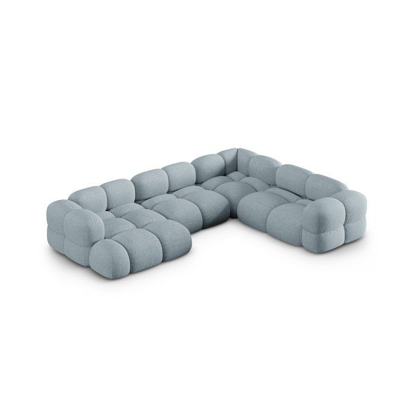 Šviesiai mėlynos spalvos kampinė sofa (su dešiniuoju kampu/„U“ formos) Loretto – Cosmopolitan Design-image-2