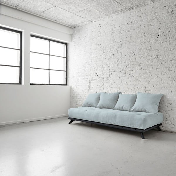Sofa "Senza" juoda/skydrai mėlyna-image-1