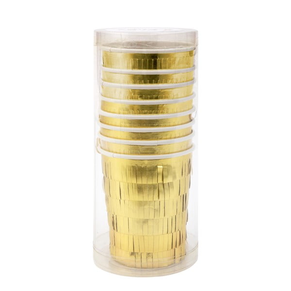 Iš popieriaus vienkartiniai puodeliai 8 vnt. Gold Fringe Party – Meri Meri-image-1