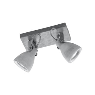 Pilkos spalvos sieninis šviestuvas 2 lemputėms Trio Concrete, 23 cm ilgio