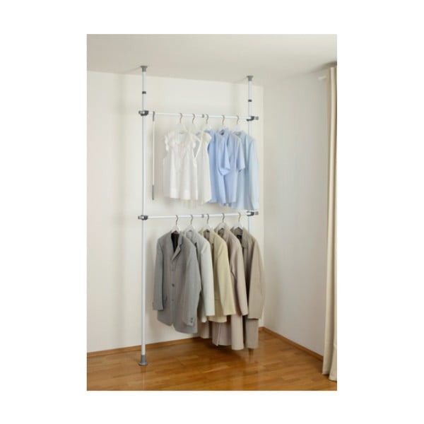 Iš metalo teleskopinė drabužių kabykla baltos spalvos Herkules – Wenko-image-1