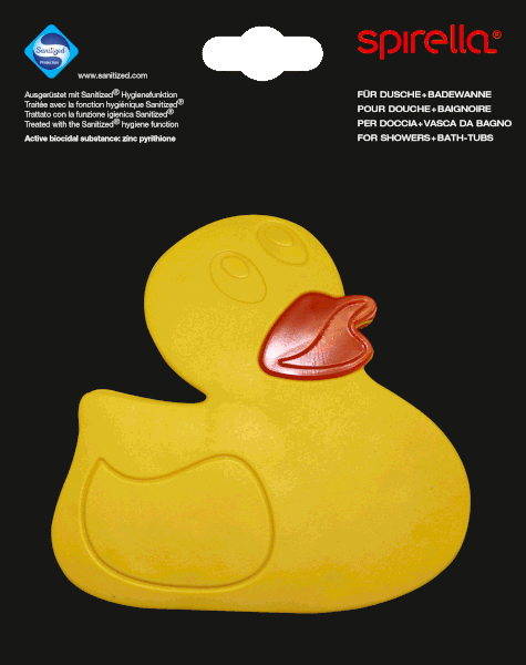 Vaikiški neslystantys kilimėliai 6 vnt. vonioms 12x12,5 cm Duck – Spirella-image-2