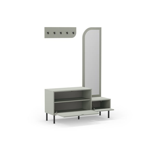 Koridoriaus baldas žalios spalvos/pilkos spalvos Bea – Marckeric-image-4