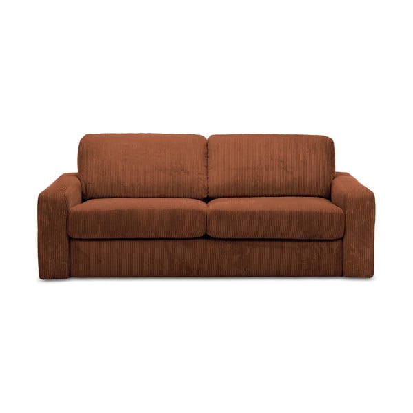 Terakotos spalvos iš kordinio velveto sulankstoma sofa 195 cm Nona – Makamii