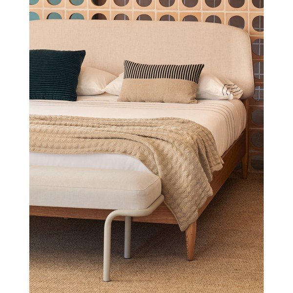 Megzta antklodė ir pledas iš vilnos/iš mišraus pluošto 130x170 cm Malik – Kave Home-image-3