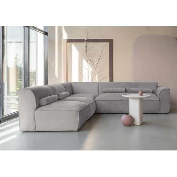 Kampinė sofa šviesiai pilkos spalvos (su kairiuoju kampu) Flex Felix – Miuform-image-1